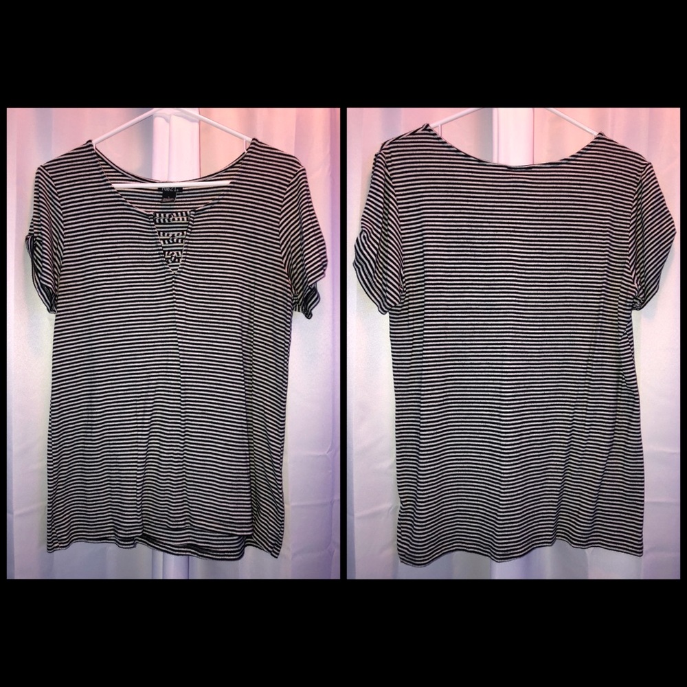 Stripped black and white shirt